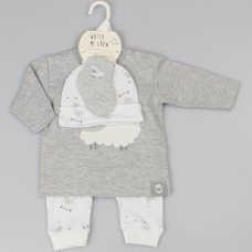 F12587: Baby Unisex Sheep 4 Piece Outfit (0-6 Months)